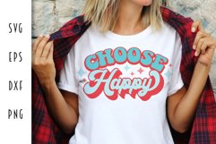 Retro Motivational SVG - Choose Happy Cut File Product Image 4