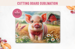 Farmhouse Pig Cutting Board Sublimation PNG Product Image 1