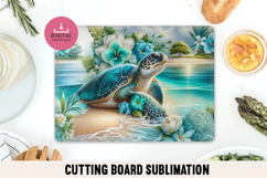 Sea Turtle Cutting Board PNG, Tropical Beach Sublimation Product Image 1