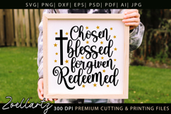 Jesus Faith Christian SVG Chosen Blessed Forgiven Redeemed Product Image 3