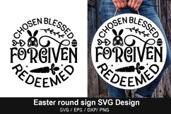 Chosen blessed forgiven redeemed SVG - Easter Round Sign Des Product Image 1