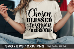 Chosen Blessed Forgiven Redeemed - Inspirational SVG Design Product Image 1