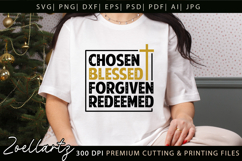Chosen Blessed SVG for Cricut Christian T-shirt Mug Design Product Image 1