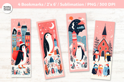 Christmas Penguin Bookmarks 6, Printable Crafts, 4 PNG Product Image 1