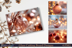 Winter Cutting Board Design Rose Gold Christmas Ornaments Product Image 1