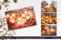 Winter Cutting Board Design Warm Glow Lights PNG Product Image 1