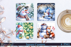 Winter Square Coasters | Snowman| Amusing Product Image 1