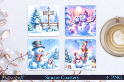 Winter Square Coasters | Snowman| Gifts Product Image 1