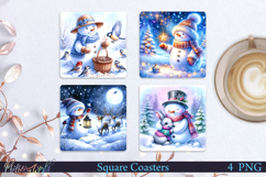 Winter Square Coasters | Snowman | Friendship Product Image 1
