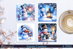 Winter Square Coasters | Snowman | Magical Product Image 1