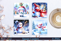 Winter Square Coasters | Snowman| Magic Product Image 1