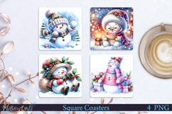Winter Square Coasters | Snowman| Letter Product Image 1