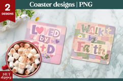 Christian quotes Coaster sublimation Inspirational faith Product Image 1