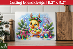 Christmas cutting board PNG, Christmas Duck Cutting Board Product Image 1