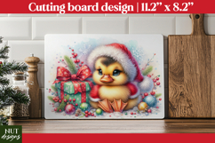 Christmas cutting board PNG, Christmas Duck Cutting Board Product Image 1
