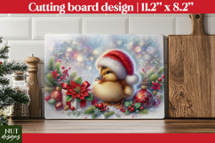 Christmas cutting board PNG, Christmas Duck Cutting Board Product Image 1