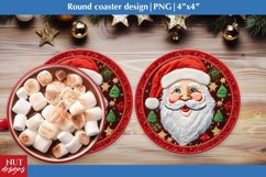 3D round coaster, Embroidery Christmas coaster sublimation Product Image 1