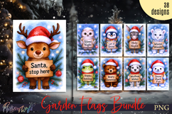 Christmas Garden Flags Bundle | Cute Animals | Funny Quotes Product Image 1