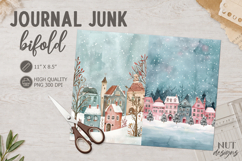 Snowy Pastel Village Journal Junk Christmas houses Paper Product Image 1