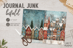 Vintage Snow Village Journal Junk Christmas houses Paper Product Image 1