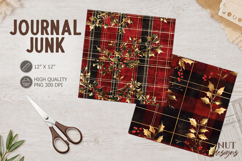 Christmas Plaid Journal Junk vintage Christmas paper Product Image 1