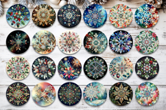 Christmas Ornament Bundle | Colorful Snowflakes PNG Product Image 2