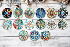 Christmas Ornament Bundle | Colorful Snowflakes PNG Product Image 4