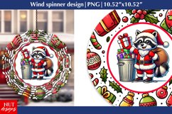 Christmas wind spinner Raccoon Retro Santa wind spinner PNG Product Image 1