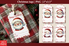Christmas tags. Printable Gift tags with Funny Santa Claus Product Image 1