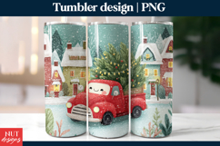 Christmas tumbler 20oz, Red Truck Christmas Tumbler PNG Product Image 1