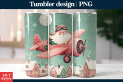 Flying Santa Christmas Tumbler PNG, Christmas tumbler wrap Product Image 1