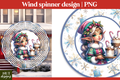 Christmas wind spinner Christmas Elf Cocoa Wind Spinner PNG Product Image 1