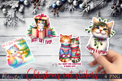 Christmas Cat Stickers | Funny Holiday Quotes | Cat mom Product Image 1