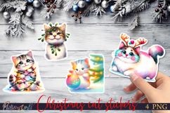 Christmas Cat Stickers | Funny Holiday Pets Product Image 1