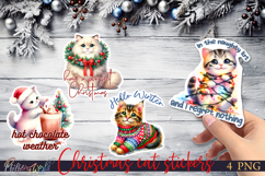 Christmas Cat Stickers | Funny Holiday Quotes | Hello winter Product Image 1