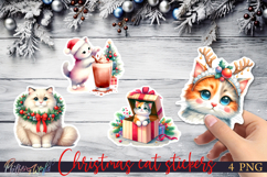 Christmas Cat Stickers | Funny Holiday Quotes | Cute Cats Product Image 1