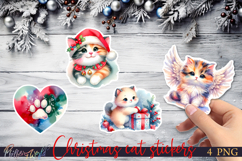 Christmas Cat Stickers | Funny Holiday Quotes | Cute Kitty Product Image 1
