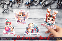Christmas Cat Stickers | Funny Holiday Quotes | winter Product Image 1