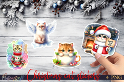 Christmas Cat Stickers | Funny Holiday Quotes | stop here Product Image 1