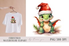 Cute Christmas dragons with gift box clipart- 4 png files Product Image 4