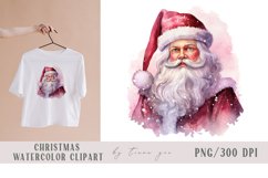 Cute watercolor Christmas Santa clipart- 1 png file Product Image 1