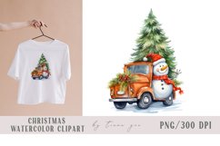 Christmas truck with snowman and Christmas tree- 1 png Product Image 1