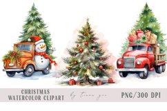Christmas truck with snowman and Christmas tree- 3 png files Product Image 1