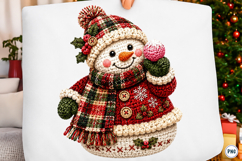 Faux Yarn Crochet Snowman PNG Product Image 1
