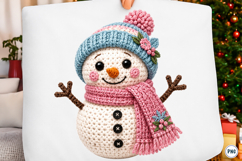 Faux Yarn Crochet Snowman PNG Product Image 1