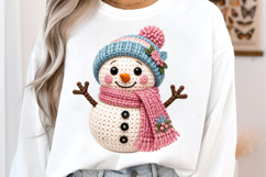Faux Yarn Crochet Snowman PNG Product Image 2
