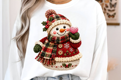 Faux Yarn Crochet Snowman PNG Product Image 2