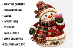 Faux Yarn Crochet Snowman PNG Product Image 3