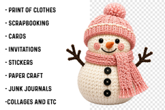 Christmas Crochet Snowman PNG Product Image 3
