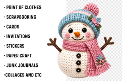 Faux Yarn Crochet Snowman PNG Product Image 3